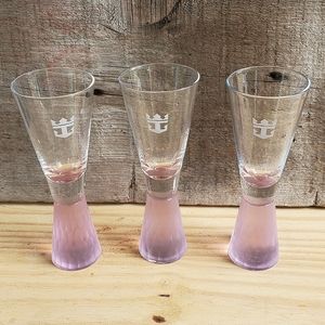 Qty 3 vintage Royal Caribbean pink cruise shot glasses  💕